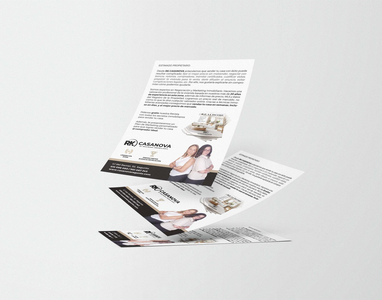 Captación de propietarios - cartas y flyers de prospección