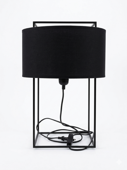 Lampara de mesa negra