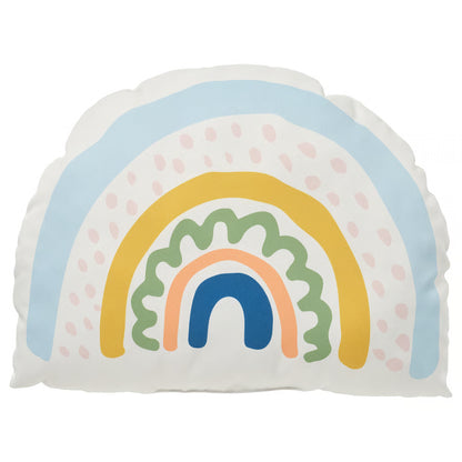 Cojín, blanco/unicornio arco iris