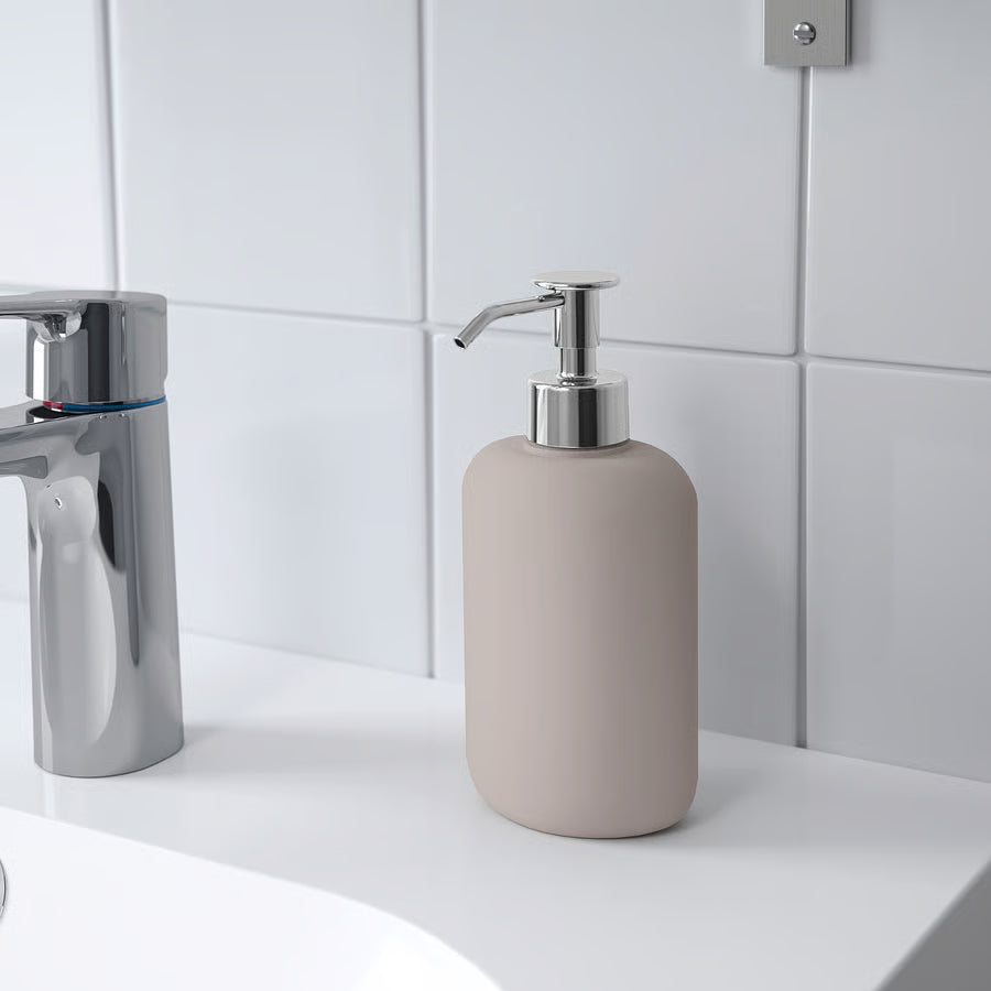 Dispensador de jabón beige