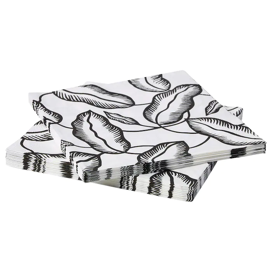 Avsiktlig Servilleta Papel Blanco Negro Hoja